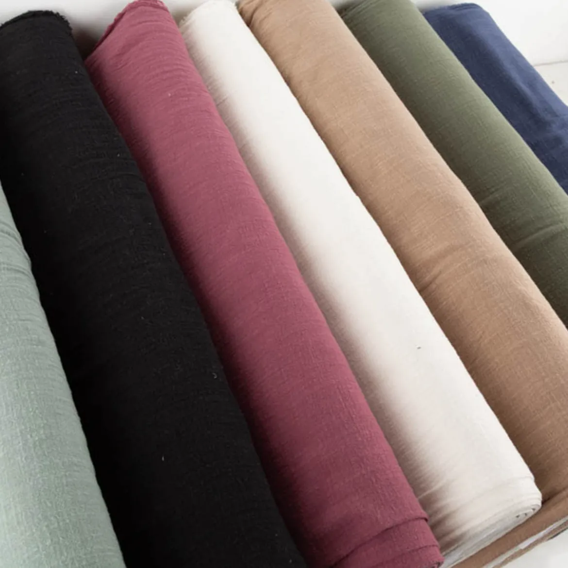 Baumwollstoff Cotton Slub washed schwarz 1,30m Breite