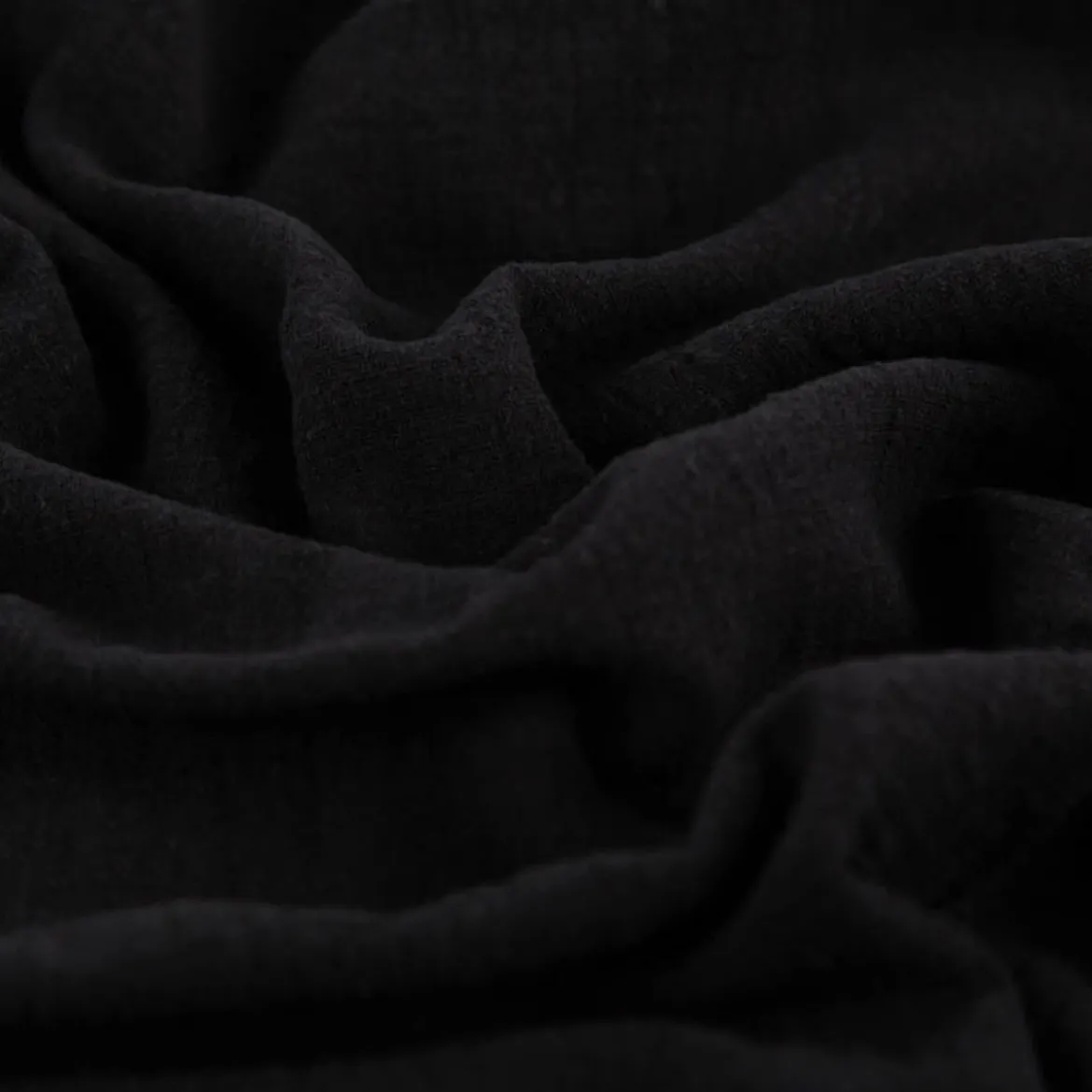 Baumwollstoff Cotton Slub washed schwarz 1,30m Breite