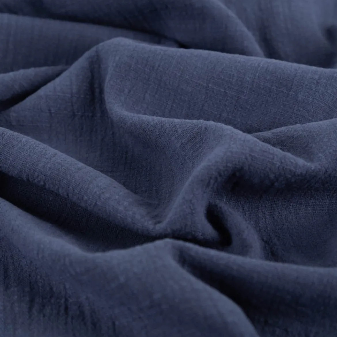Baumwollstoff Cotton Slub washed jeansblau 1,30m Breite