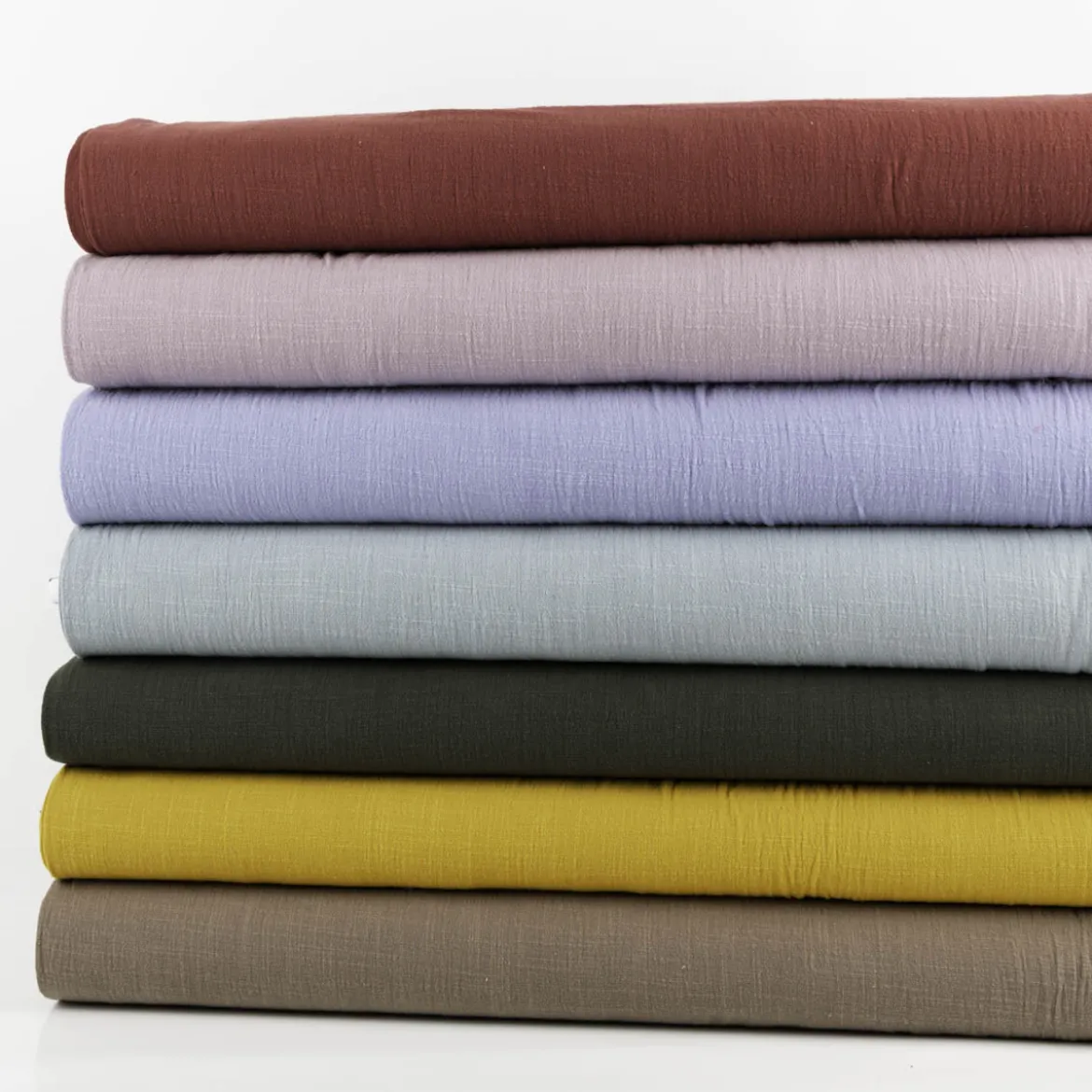 Baumwollstoff Cotton Slub washed taupe-braun 1,30m Breite