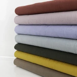 Baumwollstoff Cotton Slub washed taupe-braun 1,30m Breite