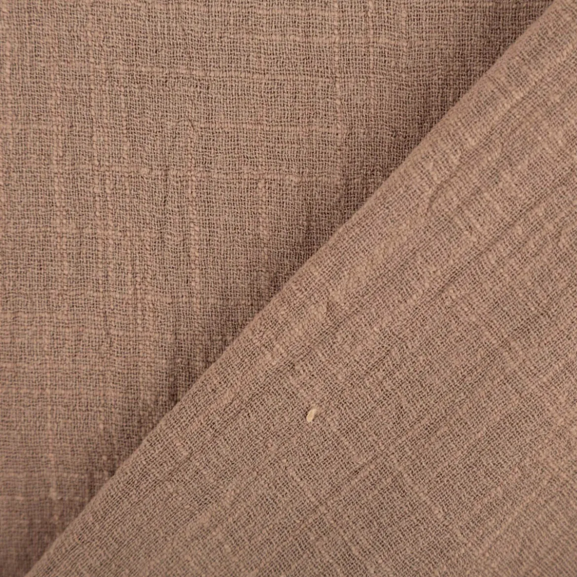 Baumwollstoff Cotton Slub washed taupe-braun 1,30m Breite