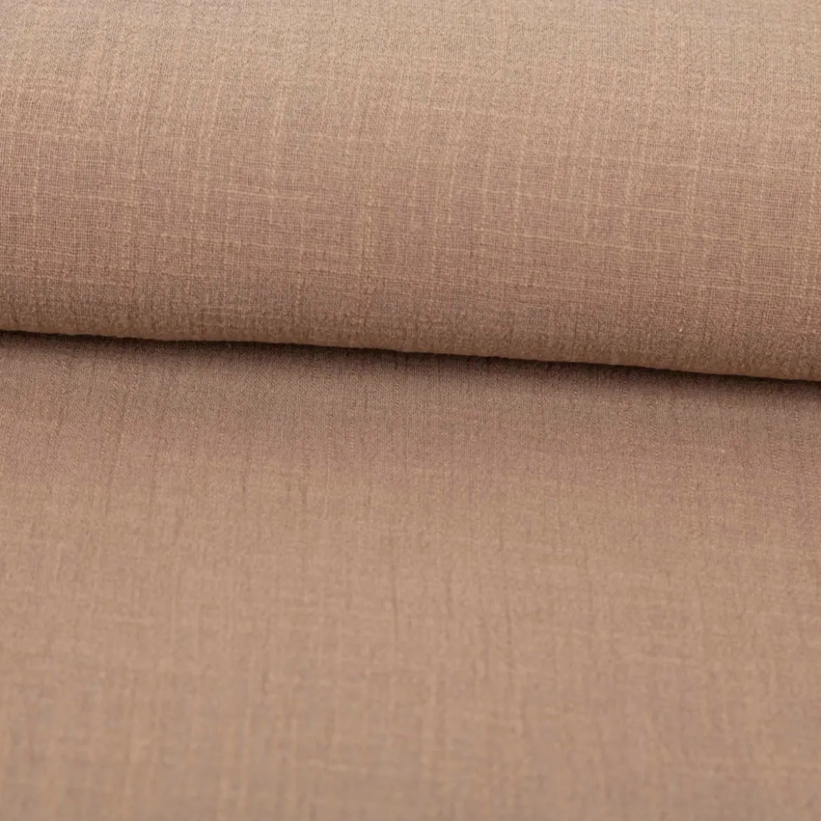 Baumwollstoff Cotton Slub washed taupe-braun 1,30m Breite