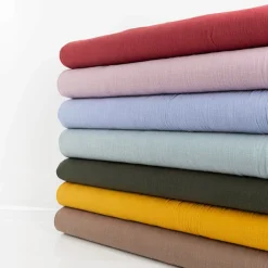 Baumwollstoff Cotton Slub washed ockergelb 1,30m Breite