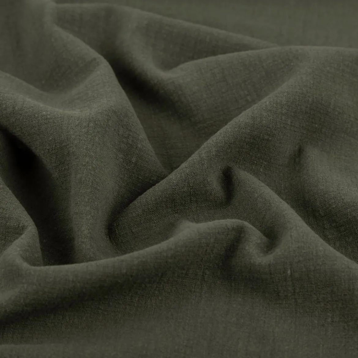 Baumwollstoff Cotton Slub washed army-grün 1,30m Breite