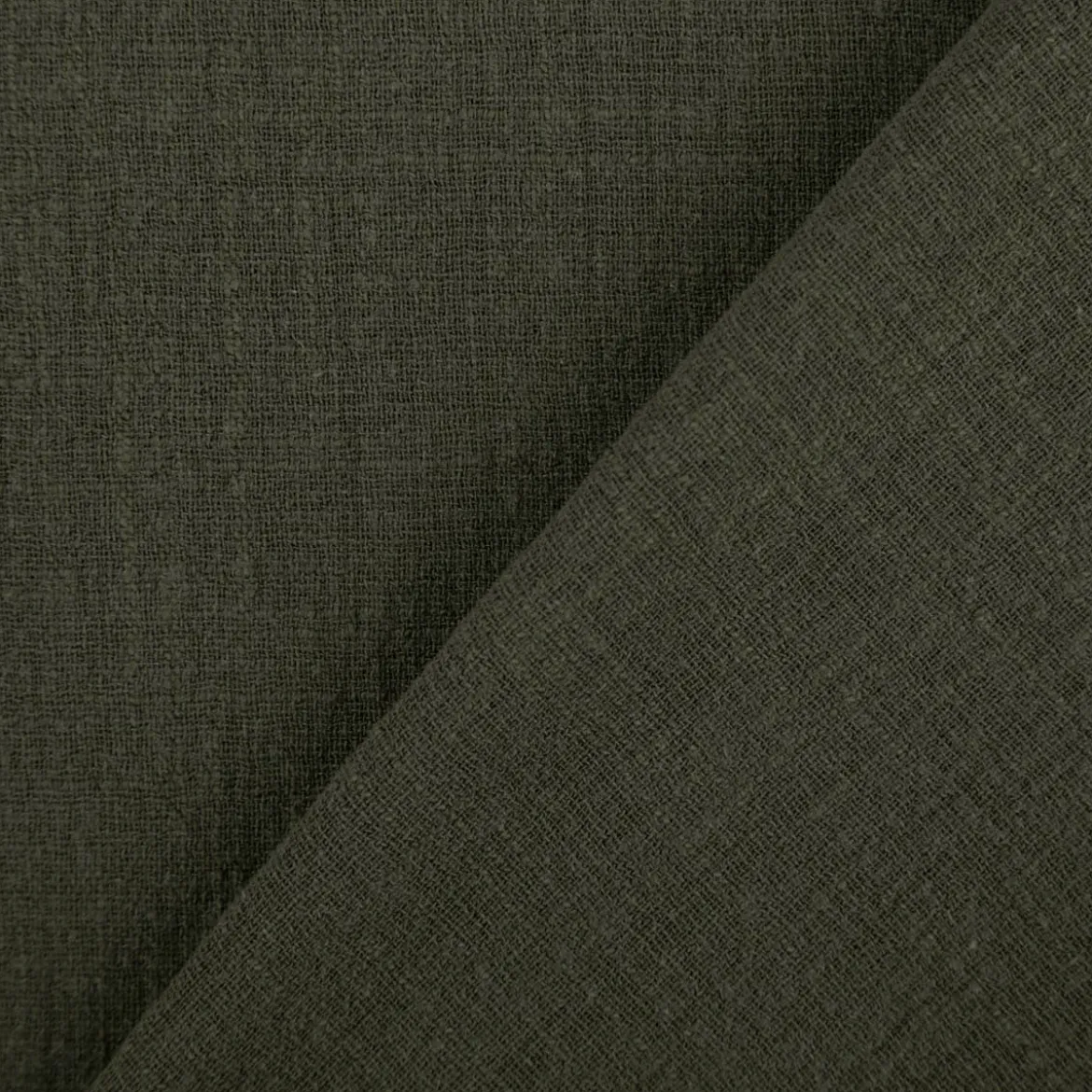 Baumwollstoff Cotton Slub washed army-grün 1,30m Breite