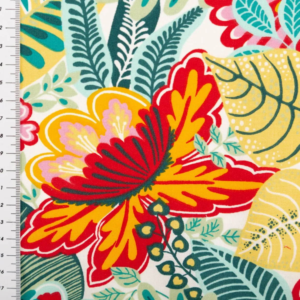 Baumwollstoff Cretonne Kiribati Blumen bunt 1,60m Breite