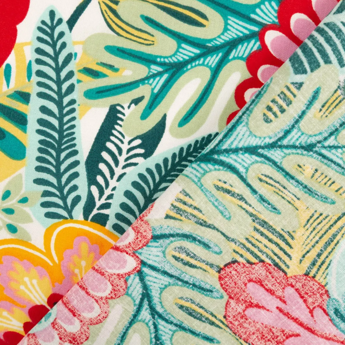 Baumwollstoff Cretonne Kiribati Blumen bunt 1,60m Breite