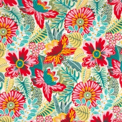 Baumwollstoff Cretonne Kiribati Blumen bunt 1,60m Breite