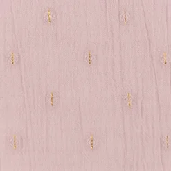 Baumwollstoff Crinkle Dobby Lurex rosa goldfarbig 1,35m Breite