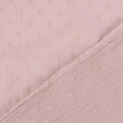 Baumwollstoff Crinkle Dobby Lurex rosa goldfarbig 1,35m Breite