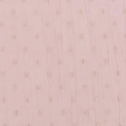 Baumwollstoff Crinkle Dobby Lurex rosa goldfarbig 1,35m Breite