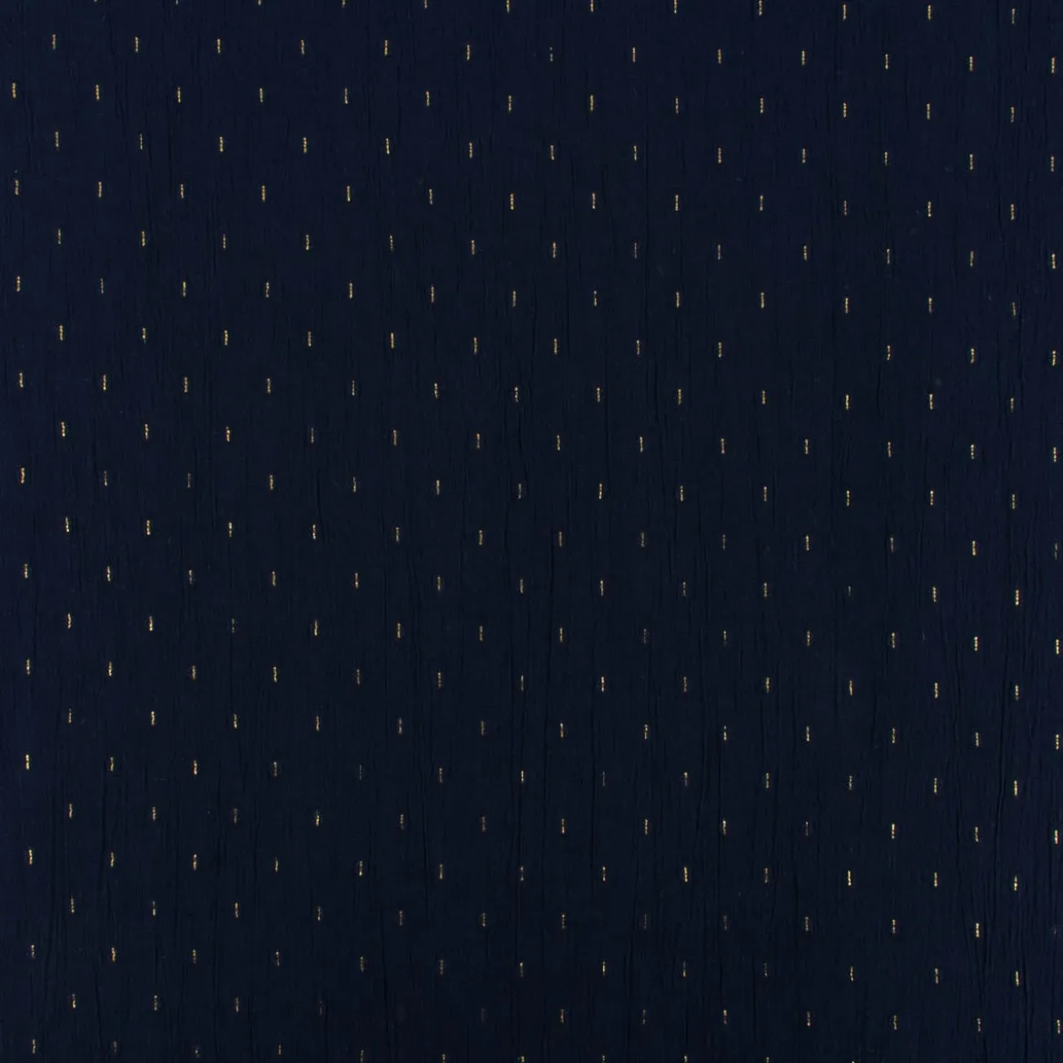 Baumwollstoff Crinkle Dobby Lurex dunkelblau goldfarbig 1,35m Breite