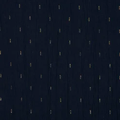 Baumwollstoff Crinkle Dobby Lurex dunkelblau goldfarbig 1,35m Breite