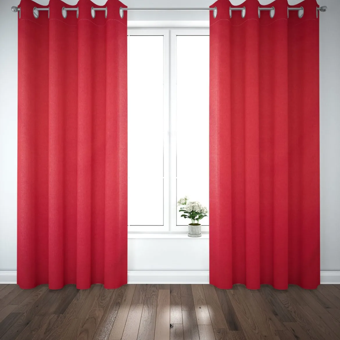 Baumwollstoff Dekostoff Canvas einfarbig tomatenrot 1,4m Breite