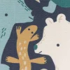 Baumwollstoff Dekostoff Halbpanama Digitaldruck Waldtiere blau rot beige 1,40m Breite