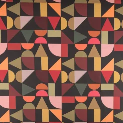 Baumwollstoff Dekostoff Halbpanama Geometrie Formen schwarz bunt 1,40m Breite