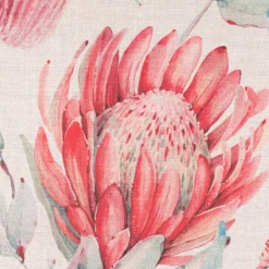Baumwollstoff Dekostoff Halbpanama Digitaldruck Blumen natur rot grün 1,40m Breite