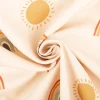 Baumwollstoff Dekostoff Halbpanama Digitaldruck Regenbogen und Sonnen beige bunt 1,40m Breite