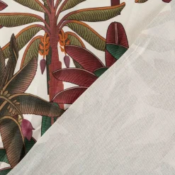 Baumwollstoff Dekostoff Halbpanama Digitaldruck Exotic Palm ecru grün rot 1,40m Breite