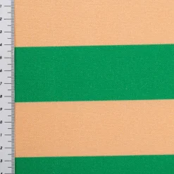 Baumwollstoff Dekostoff Halbpanama Digitaldruck Joyful Basic Stripe grün peach 1,40m Breite