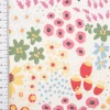 Baumwollstoff Dekostoff Halbpanama Digitaldruck Mini Blumen weiß bunt 1,40m Breite