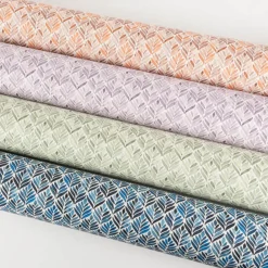 Baumwollstoff Dekostoff Halbpanama Digitaldruck Aquarell Ornamente weiß lila 1,40m Breite