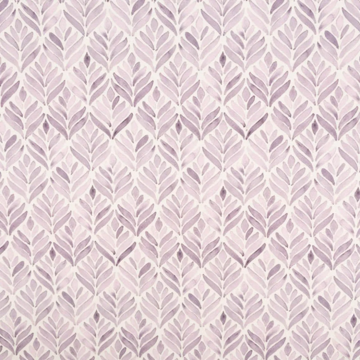 Baumwollstoff Dekostoff Halbpanama Digitaldruck Aquarell Ornamente weiß lila 1,40m Breite