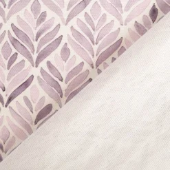 Baumwollstoff Dekostoff Halbpanama Digitaldruck Aquarell Ornamente weiß lila 1,40m Breite