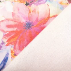 Baumwollstoff Dekostoff Halbpanama Exotik Blumen bunt 1,40m Breite