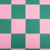 Baumwollstoff Dekostoff Halbpanama Digitaldruck Karo 10x10cm pink dunkelgrün 1,40m Breite