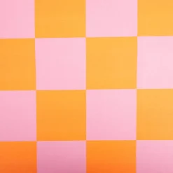 Baumwollstoff Dekostoff Halbpanama Digitaldruck Karo 10x10cm pink orange 1,40m Breite