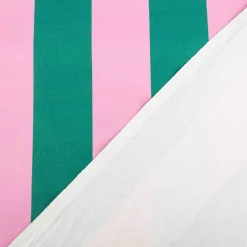 Baumwollstoff Dekostoff Halbpanama Digitaldruck Streifen dunkelgrün pink 1,40m Breite
