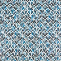 Baumwollstoff Dekostoff Halbpanama Digitaldruck Aquarell Ornamente weiß blau 1,40m Breite