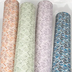 Baumwollstoff Dekostoff Halbpanama Digitaldruck Aquarell Ornamente weiß blau 1,40m Breite