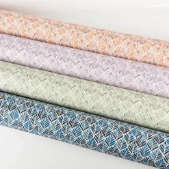 Baumwollstoff Dekostoff Halbpanama Digitaldruck Aquarell Ornamente weiß grün 1,40m Breite
