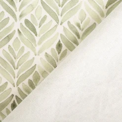 Baumwollstoff Dekostoff Halbpanama Digitaldruck Aquarell Ornamente weiß grün 1,40m Breite
