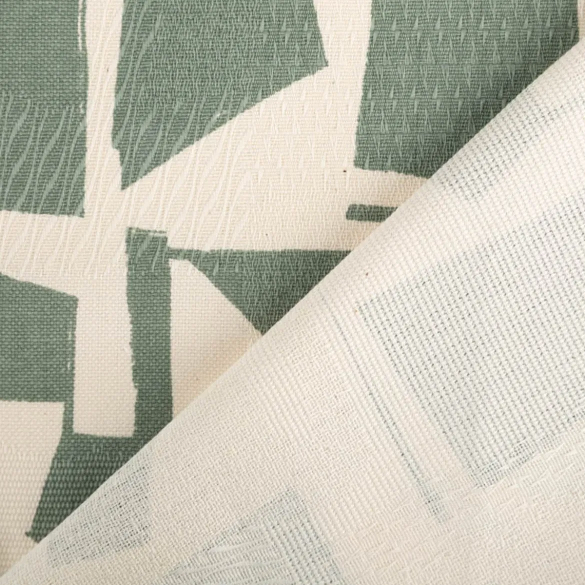 Baumwollstoff Dekostoff Jacquard Korgen natur mint 140cm Breite