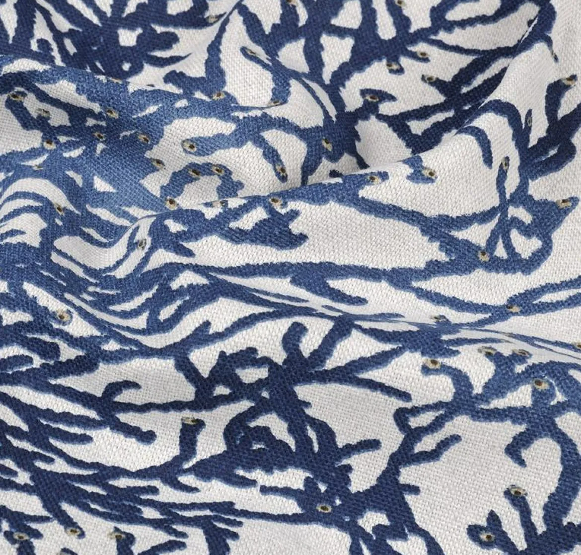 Baumwollstoff Dekostoff Korallen natur blau polsterfähig 155 cm