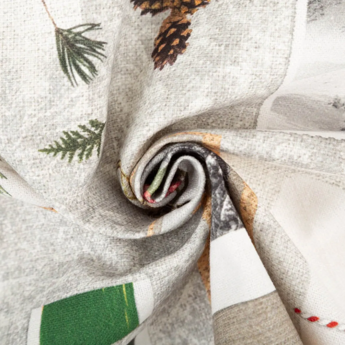 Baumwollstoff Dekostoff Misty Stories grau – Weihnachtsstoff 1,4m