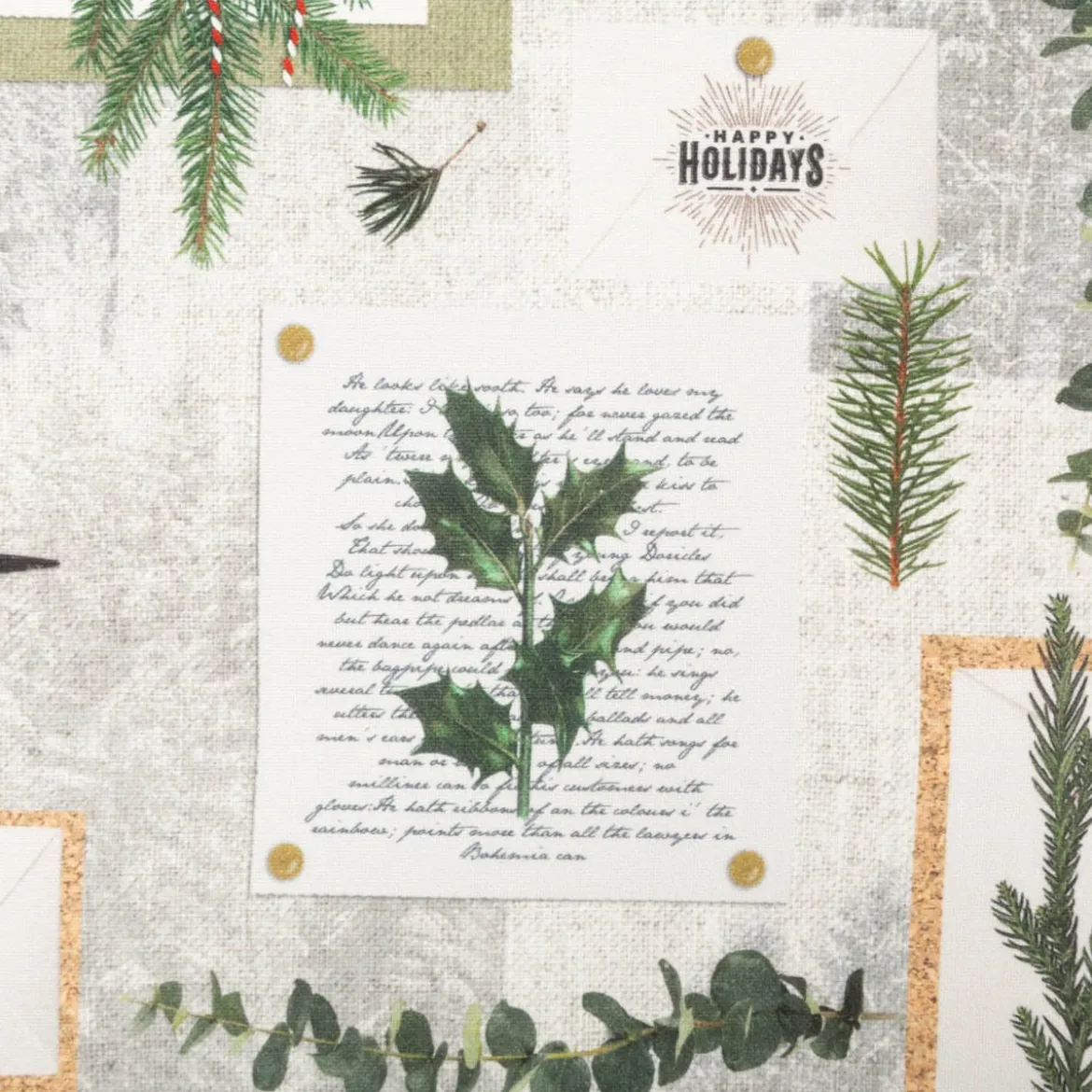 Baumwollstoff Dekostoff Misty Stories grau – Weihnachtsstoff 1,4m