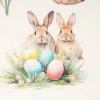 Baumwollstoff Dekostoff Ostern Digitaldruck Easter Garden Joy weiß bunt 1,4m Breite