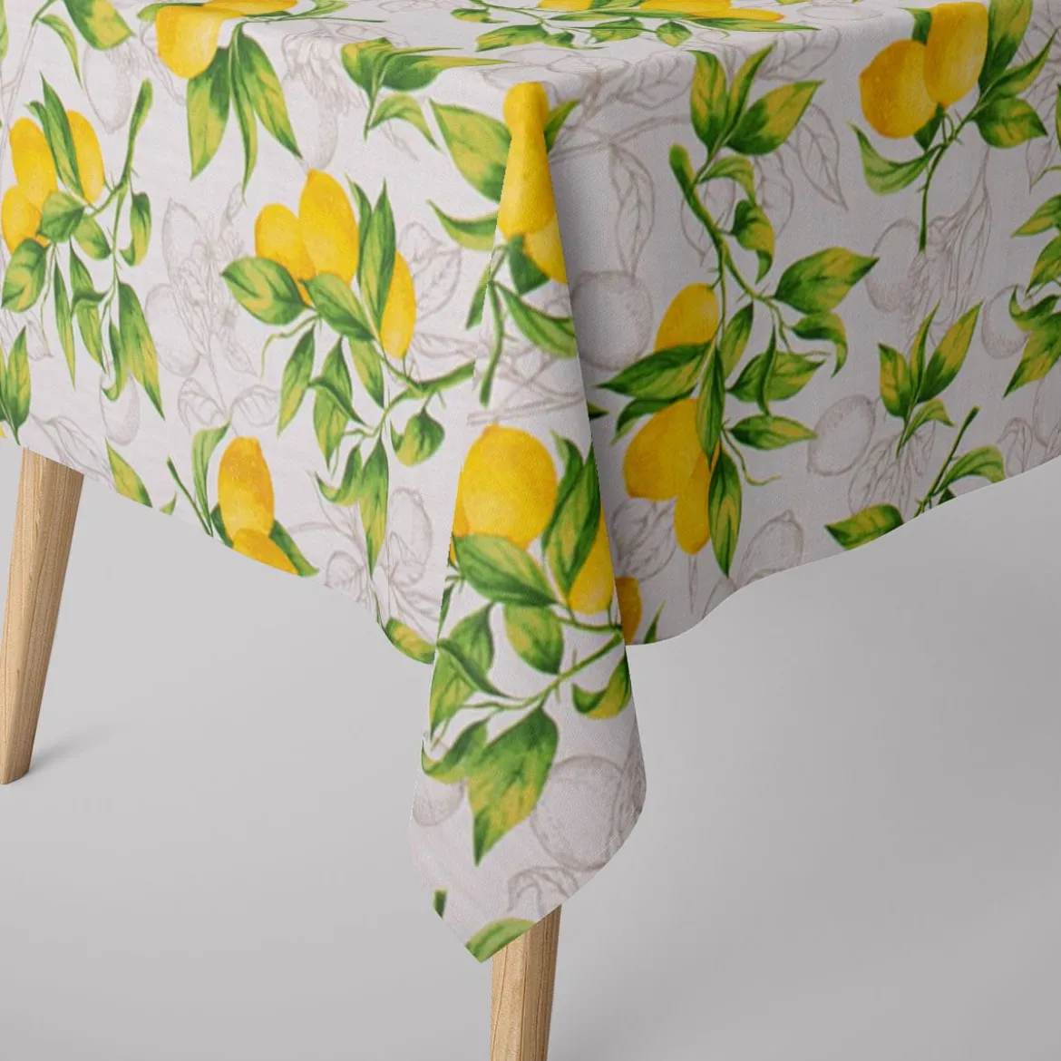 Baumwollstoff Dekostoff Panama Citron Zitronen weiß grün gelb 1,60m Breite