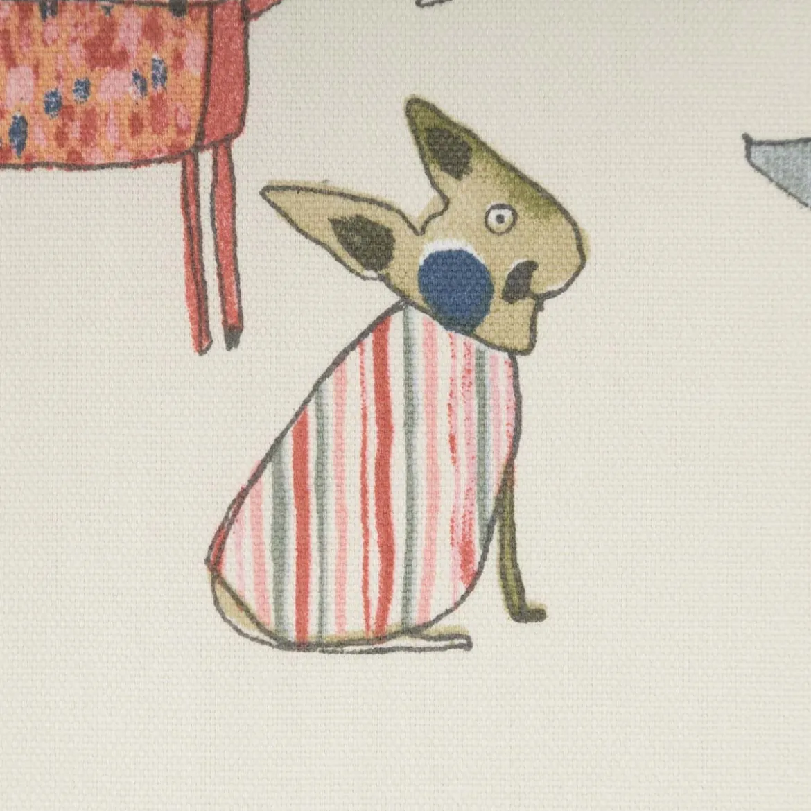 Baumwollstoff Dekostoff Panama Toto Hunde beige bunt 137cm Breite von Prestigious Textiles