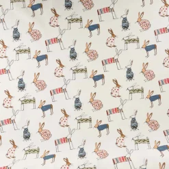 Baumwollstoff Dekostoff Panama Hop Hasen beige bunt 137cm Breite von Prestigious Textiles