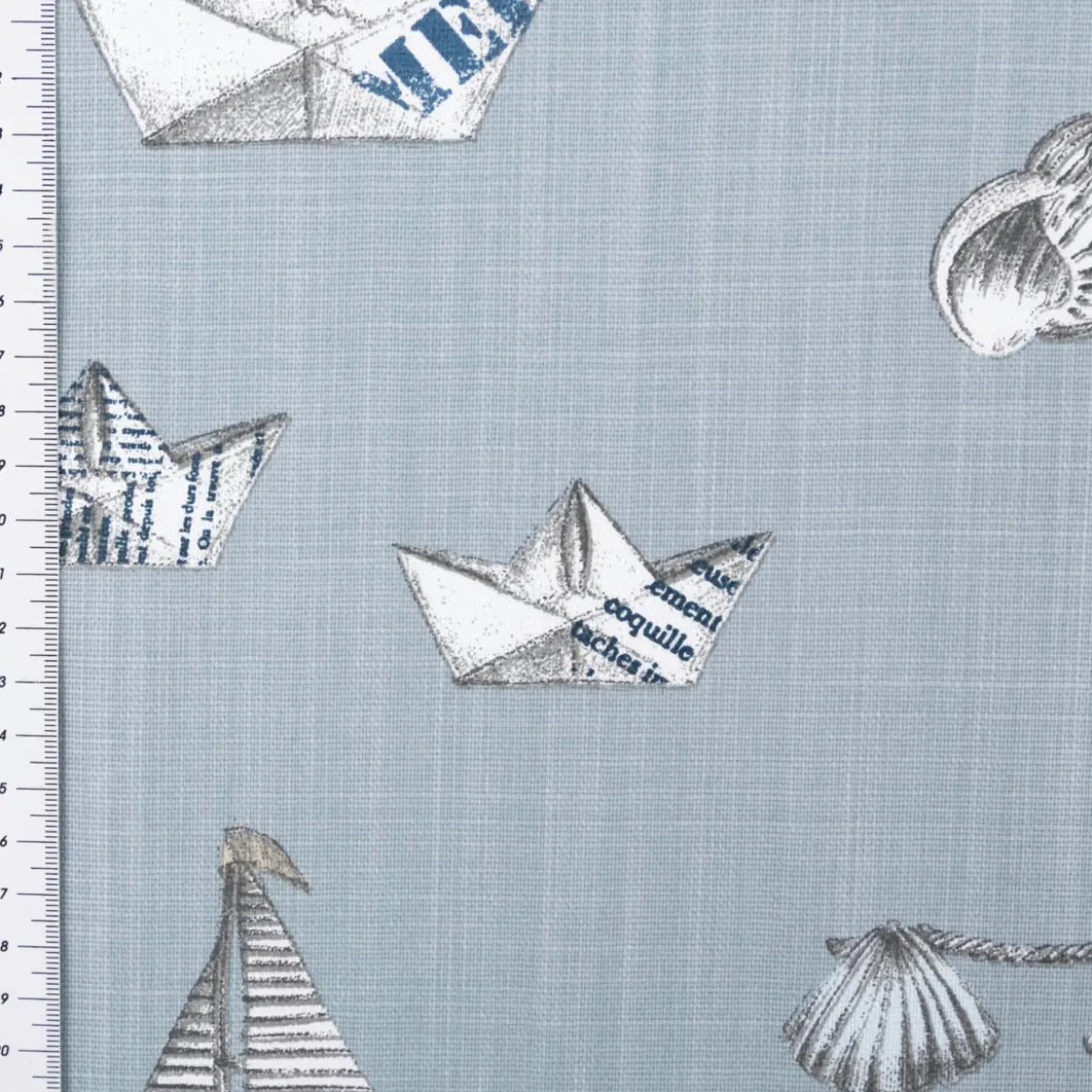 Baumwollstoff Dekostoff Panama Leinenstruktur Petitbateau Maritim blau 1,60m Breite