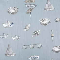 Baumwollstoff Dekostoff Panama Leinenstruktur Petitbateau Maritim blau 1,60m Breite