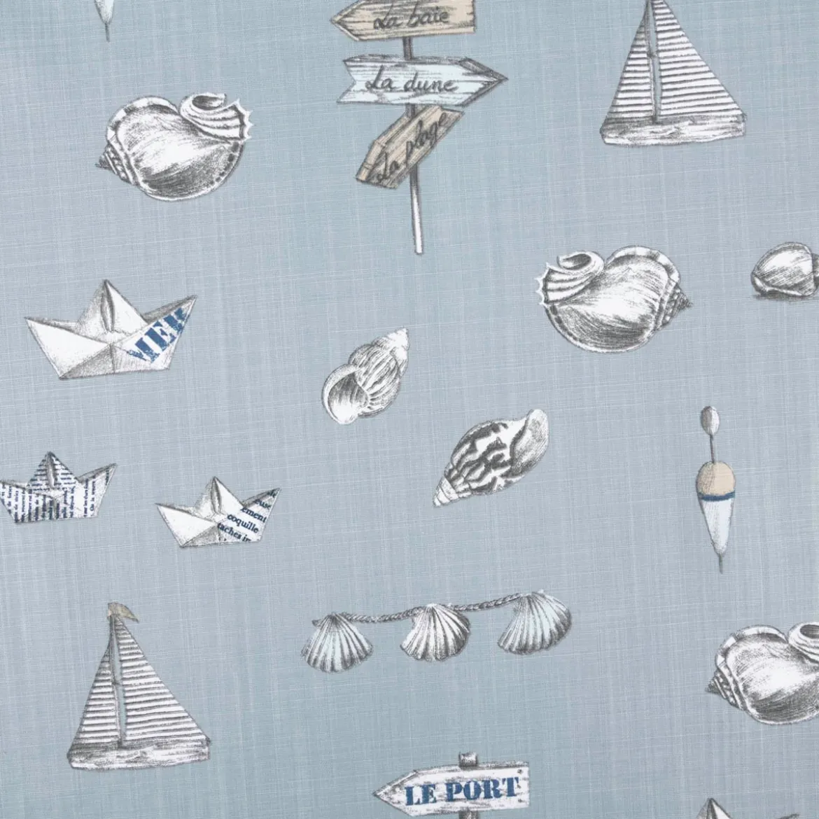 Baumwollstoff Dekostoff Panama Leinenstruktur Petitbateau Maritim blau 1,60m Breite