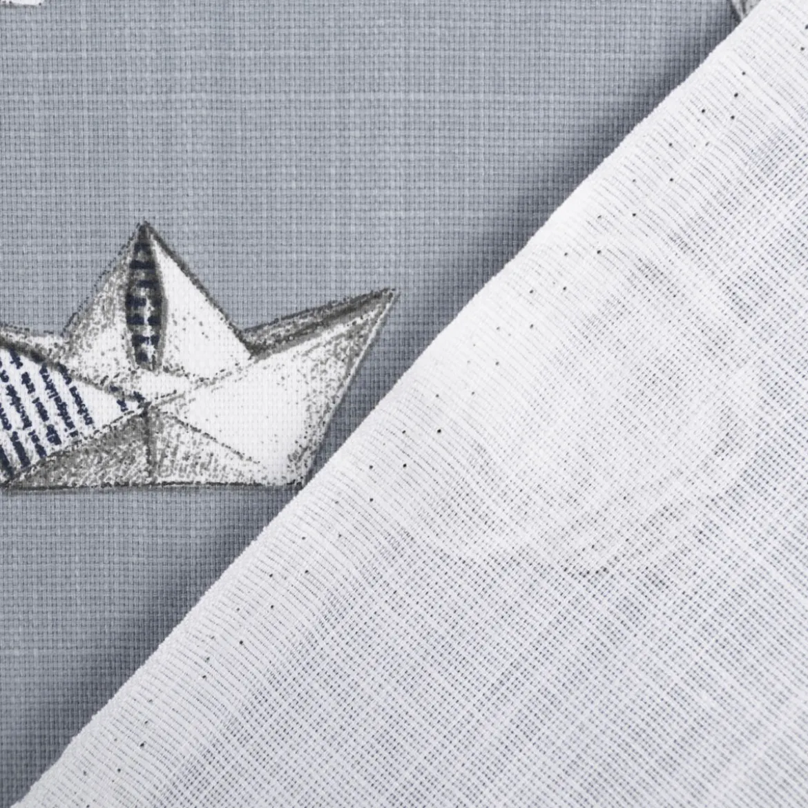 Baumwollstoff Dekostoff Panama Leinenstruktur Petitbateau Maritim blau 1,60m Breite
