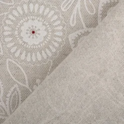 Baumwollstoff Dekostoff polsterfähig Allover Blumenornamente natur weiß rot 155cm Breite